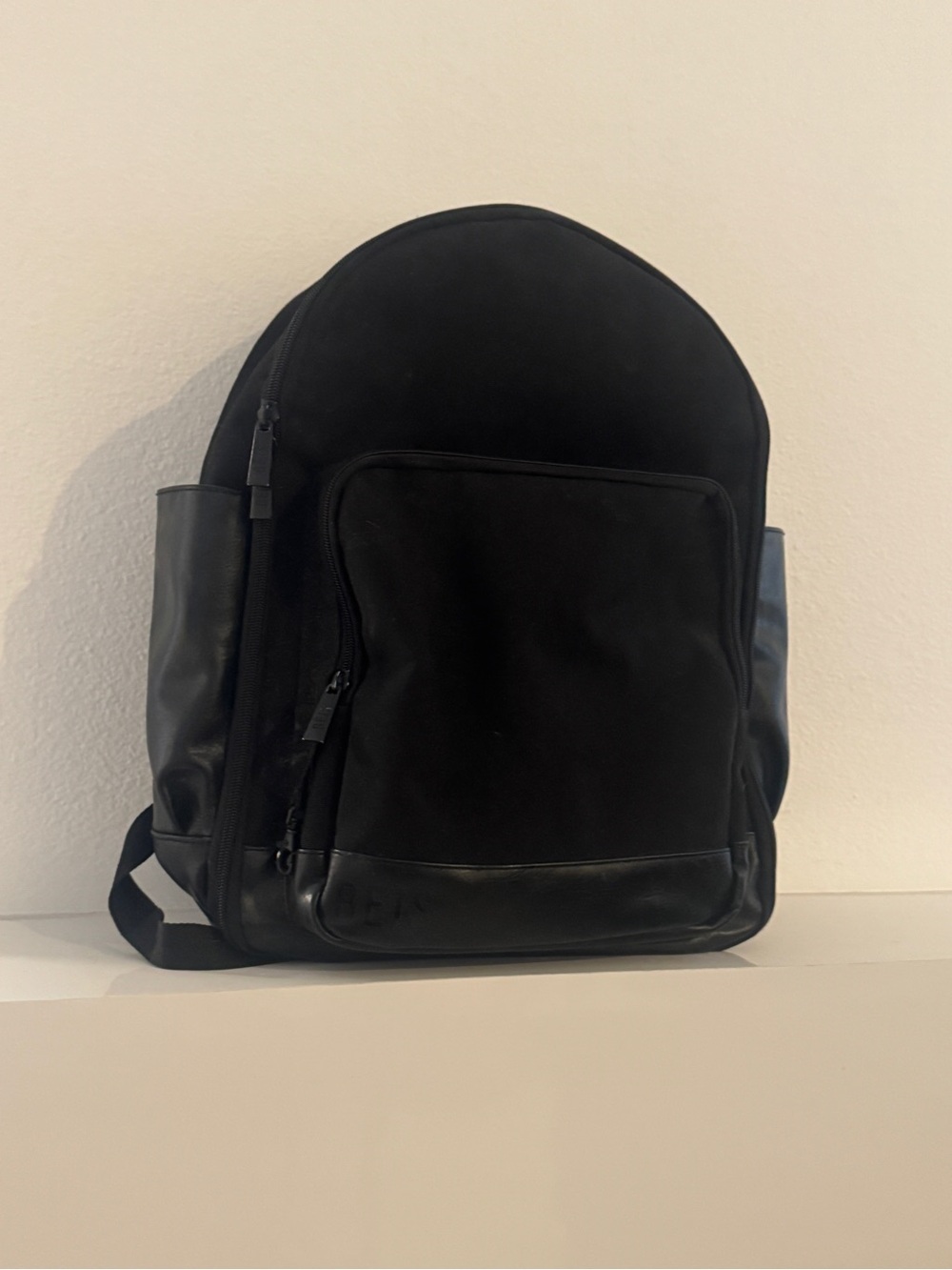 BEIS Black Travel Backpack with Front Zip Pocket